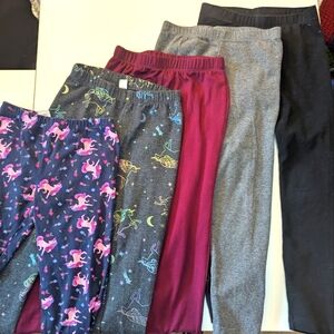 Colorful Kids Leggings Set of 5 size 6x